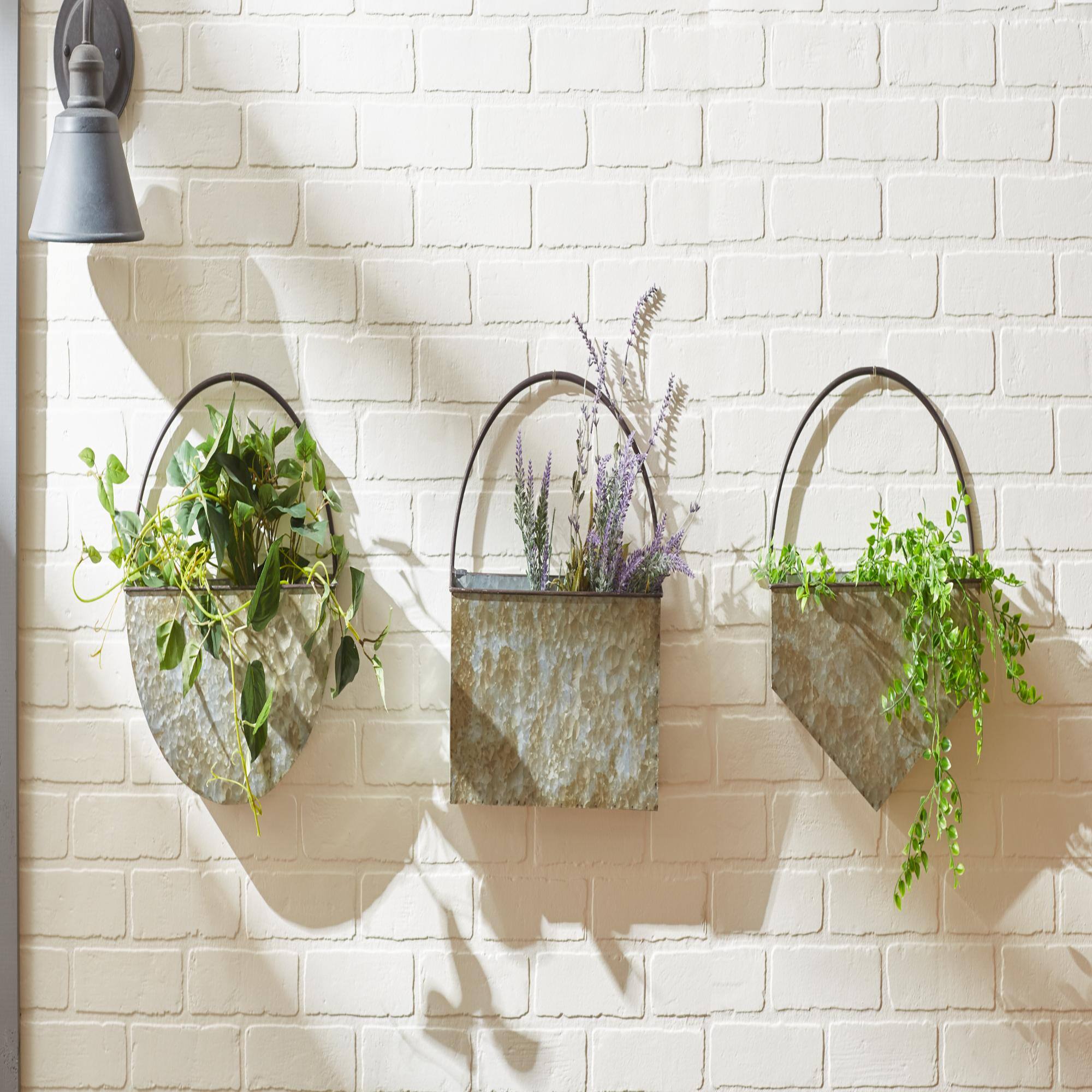 14.5" Rectangle Galvanized Wall Planter